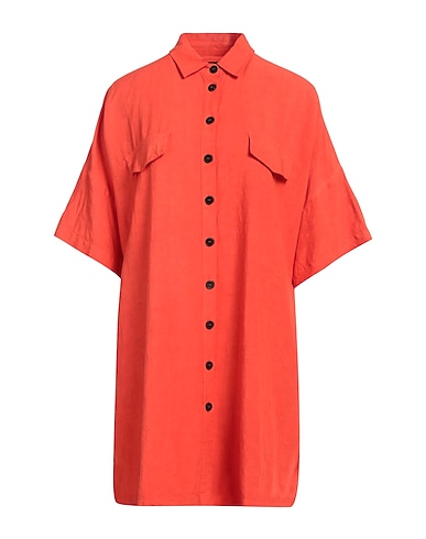 ROBERTO COLLINA Solid colour shirts & blouses Orange 65% Viscose, 35% Linen