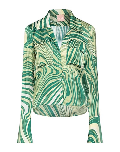 LA SEMAINE Paris Patterned shirts & blouses Green 100% Viscose