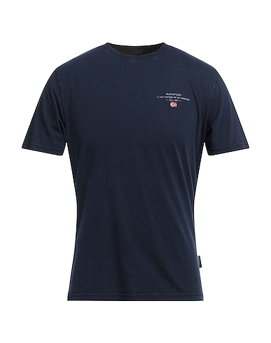 NAPAPIJRI T-shirt Midnight blue 100% Cotton, Elastane