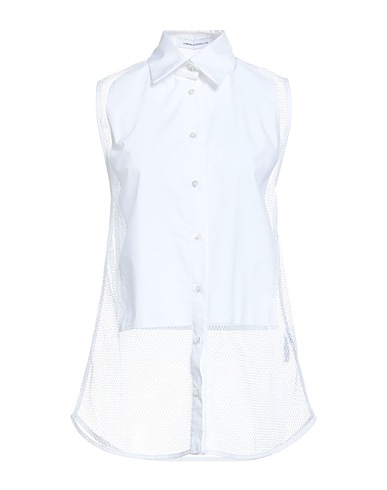 SPACE SIMONA CORSELLINI Solid colour shirts & blouses White 100% Cotton, Polyester