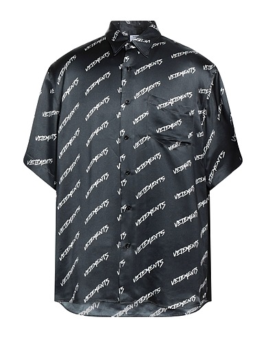 VETEMENTS Patterned shirt Black 80% Viscose, 20% Silk
