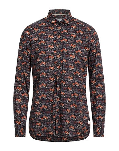TINTORIA MATTEI 954 Patterned shirt Black 100% Cotton