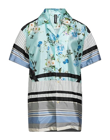 ASTRID ANDERSEN ストライプ柄シャツ ライトグリーン プラスチック（ポリエーテルサルホン） 63% / コットン 33% / リネン 4%