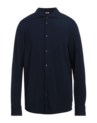MALO Camicia tinta unita Blu notte 100% Cotone