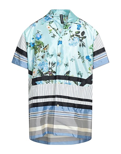 ASTRID ANDERSEN Patterned shirt Turquoise 63% PES, 33% Cotton, 4% Linen