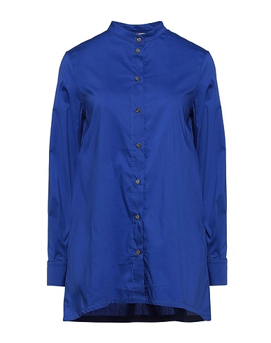 L.V..N. Solid color shirts & blouses Bright blue 68% Cotton, 28% Nylon, 4% Elastane