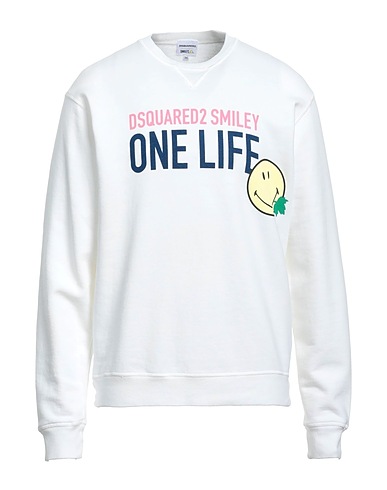 DSQUARED2 Sweatshirt Ivory 100% Cotton, Elastane