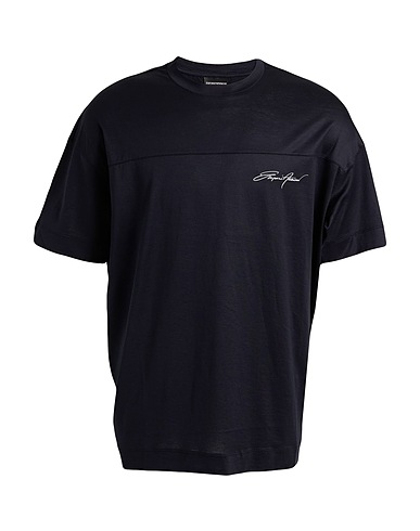 EMPORIO ARMANI T-shirt Blu notte 70% Lyocell, 30% Cotone