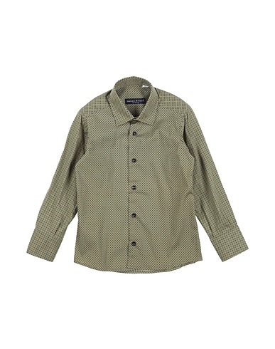 MANUELL & FRANK Camicia fantasia Verde militare 97% Cotone, 3% Elastan