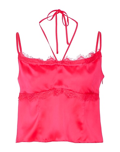 8 by YOOX Cami SILK CAMISOLE W/ LACE TRIMS
 Fuchsia 100% Silk, Polyamide