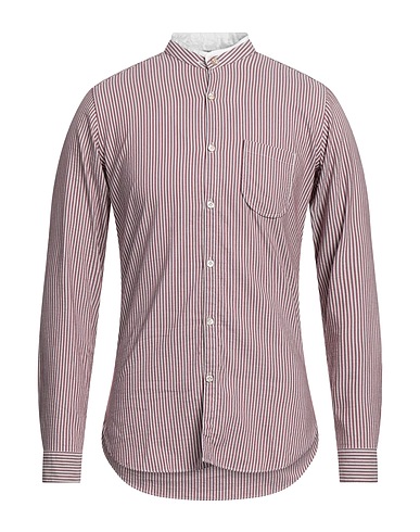DNL Striped shirt Brick red 100% Cotton