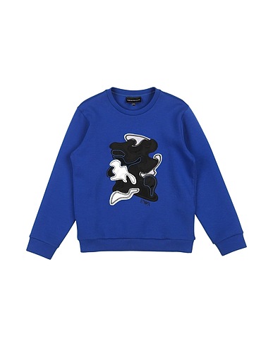 EMPORIO ARMANI Sweatshirt Blue 76% Cotton, 18% Polyester, 6% Elastane, Polyamide