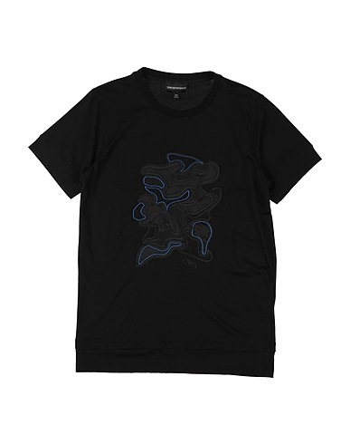 EMPORIO ARMANI T-shirt Black 100% Cotton, Polyamide, Polyester