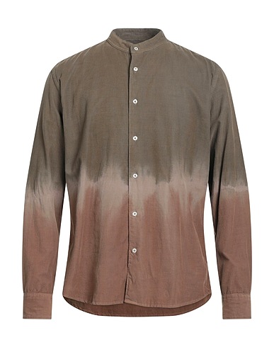 ALTEA Patterned shirt Khaki 100% Cotton