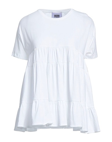 ALPHA STUDIO T-shirt White 95% Cotton, 5% Elastane