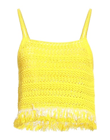 ANNA MOLINARI Top Yellow 50% Cotton, 33% Viscose, 17% Polyamide, Polyester