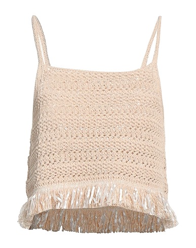 ANNA MOLINARI Top Beige 50% Cotton, 33% Viscose, 17% Polyamide, Polyester