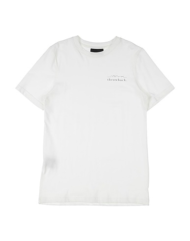 THROWBACK. T-shirt Bianco 100% Cotone
