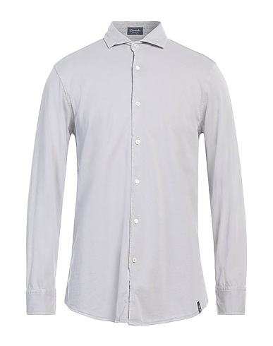 DRUMOHR Solid color shirt Light grey 100% Cotton