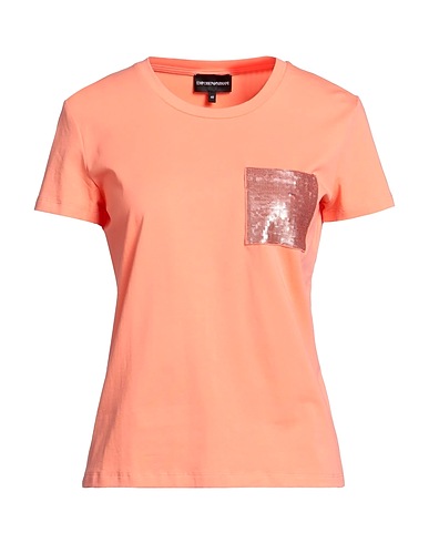 EMPORIO ARMANI T-shirt Salmon pink 95% Cotton, 5% Elastane