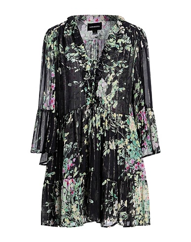 SABINA MUSÁYEV Short dress Black 80% Viscose, 18% Silk, 2% Metallic fiber
