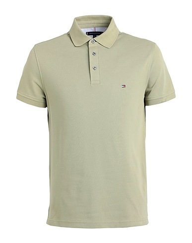 TOMMY HILFIGER Μπλουζάκι Polo Πράσινο του φασκόμηλου 96% Βαμβάκι, 4% Ελαστάνη