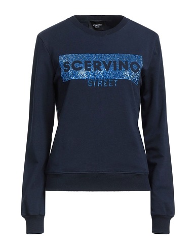 SCERVINO Sweatshirt Midnight blue 95% Cotton, 5% Elastane