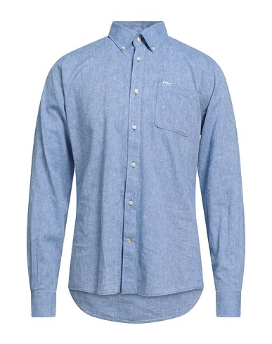 BARBOUR Linen shirt Blue 55% Linen, 45% Cotton