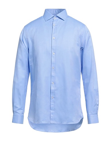 SIVIGLIA Solid colour shirt Azure 75% Cotton, 25% Polyester