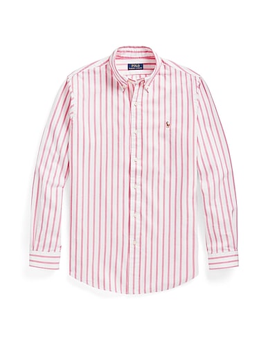 POLO RALPH LAUREN Gestreiftes Hemd Rosa 100% Baumwolle