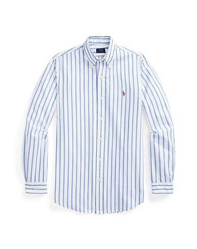 POLO RALPH LAUREN Gestreiftes Hemd Blau 100% Baumwolle