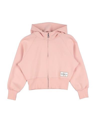 CALVIN KLEIN JEANS Hooded track jacket  Pink 80% Cotton, 16% Polyester, 4% Elastane
