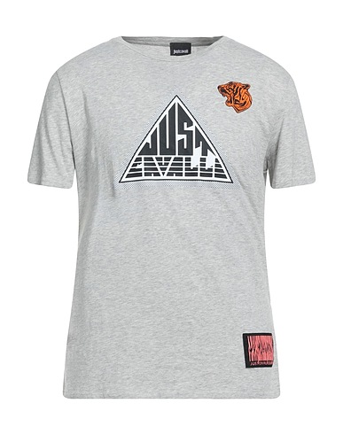 JUST CAVALLI T-shirt Light grey 100% Cotton, Polyester