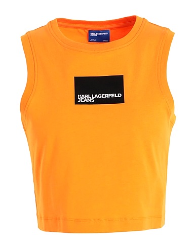 KARL LAGERFELD JEANS Cropped Top KLJ LOGO SINGLET
 Orange 100% Organische Baumwolle
