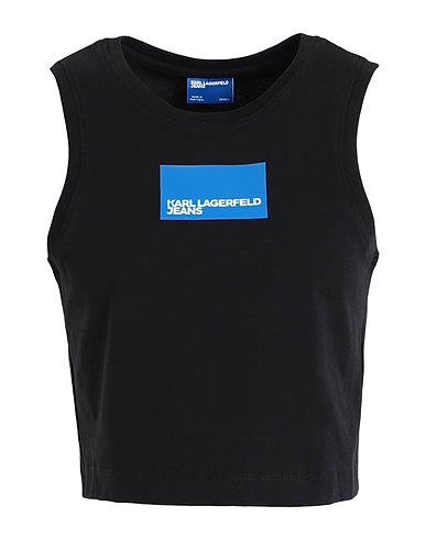 KARL LAGERFELD JEANS Crop top KLJ LOGO SINGLET
 Nero 100% Cotone organico