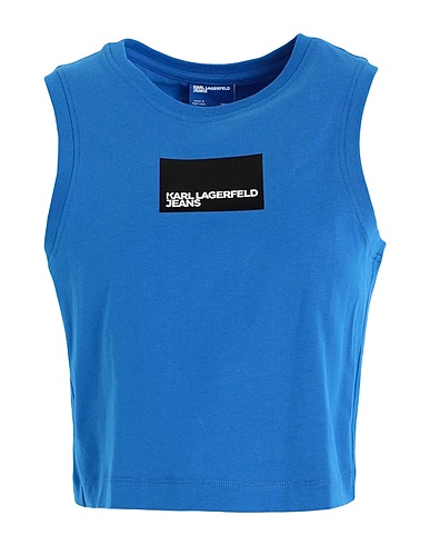 KARL LAGERFELD JEANS Crop top KLJ LOGO SINGLET
 Blue 100% Organic cotton