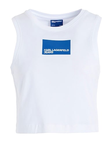KARL LAGERFELD JEANS Crop top KLJ LOGO SINGLET
 Bianco 100% Cotone organico