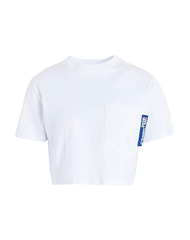 KARL LAGERFELD JEANS Crop top KLJ CROPPED DARTED SSLV TEE
 Bianco 100% Cotone organico