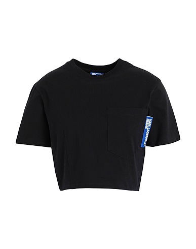 KARL LAGERFELD JEANS Crop top KLJ CROPPED DARTED SSLV TEE
 Nero 100% Cotone organico