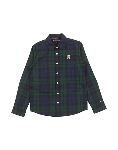 TOMMY HILFIGER Hemd mit Muster Grün 100% Baumwolle