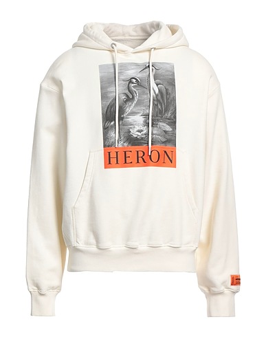 HERON PRESTON Hooded track jacket  White 100% Cotton, Polyester, Elastane