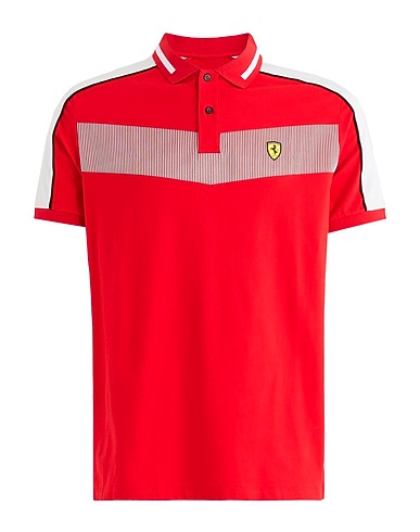 SCUDERIA FERRARI Polo shirt Red 95% Cotton, 5% Elastane