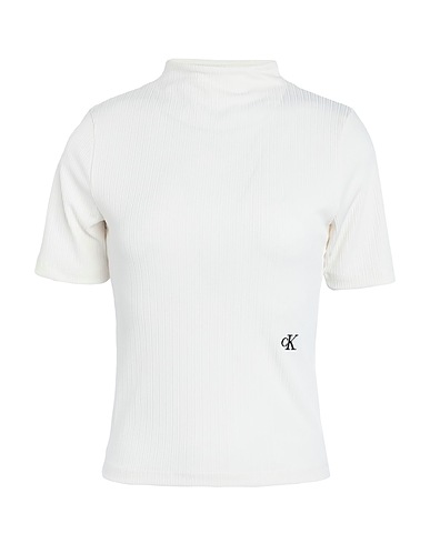 CALVIN KLEIN JEANS T-shirt Ivory 95% Polystyrene, 5% Elastane