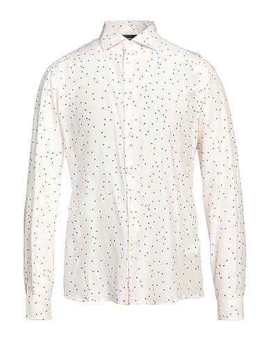 EMPORIO ARMANI Patterned shirt White 74% Modal, 26% Silk