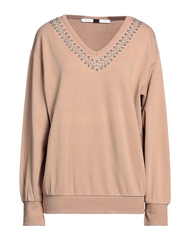 SUN 68 Sweatshirt Camel 100% Cotton