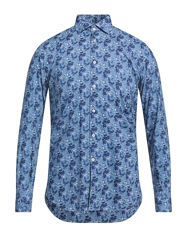 DEL SIENA Patterned shirt Pastel blue 100% Cotton