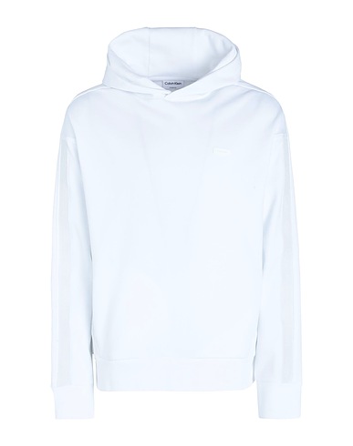 CALVIN KLEIN Hooded track jacket  White 64% Cotton, 36% Polyester