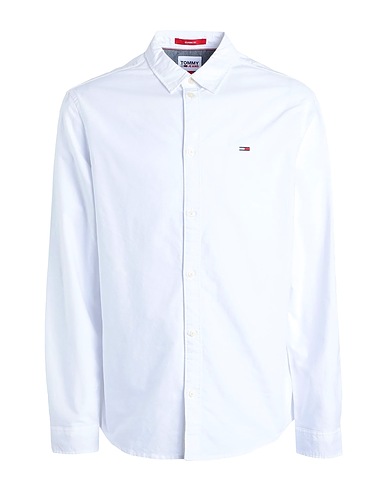 TOMMY JEANS Solid colour shirt White 100% Cotton