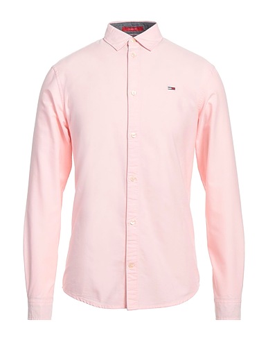 TOMMY JEANS Camicia tinta unita Rosa 100% Cotone