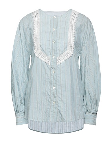 HIGH Striped shirt Sky blue 100% Cotton